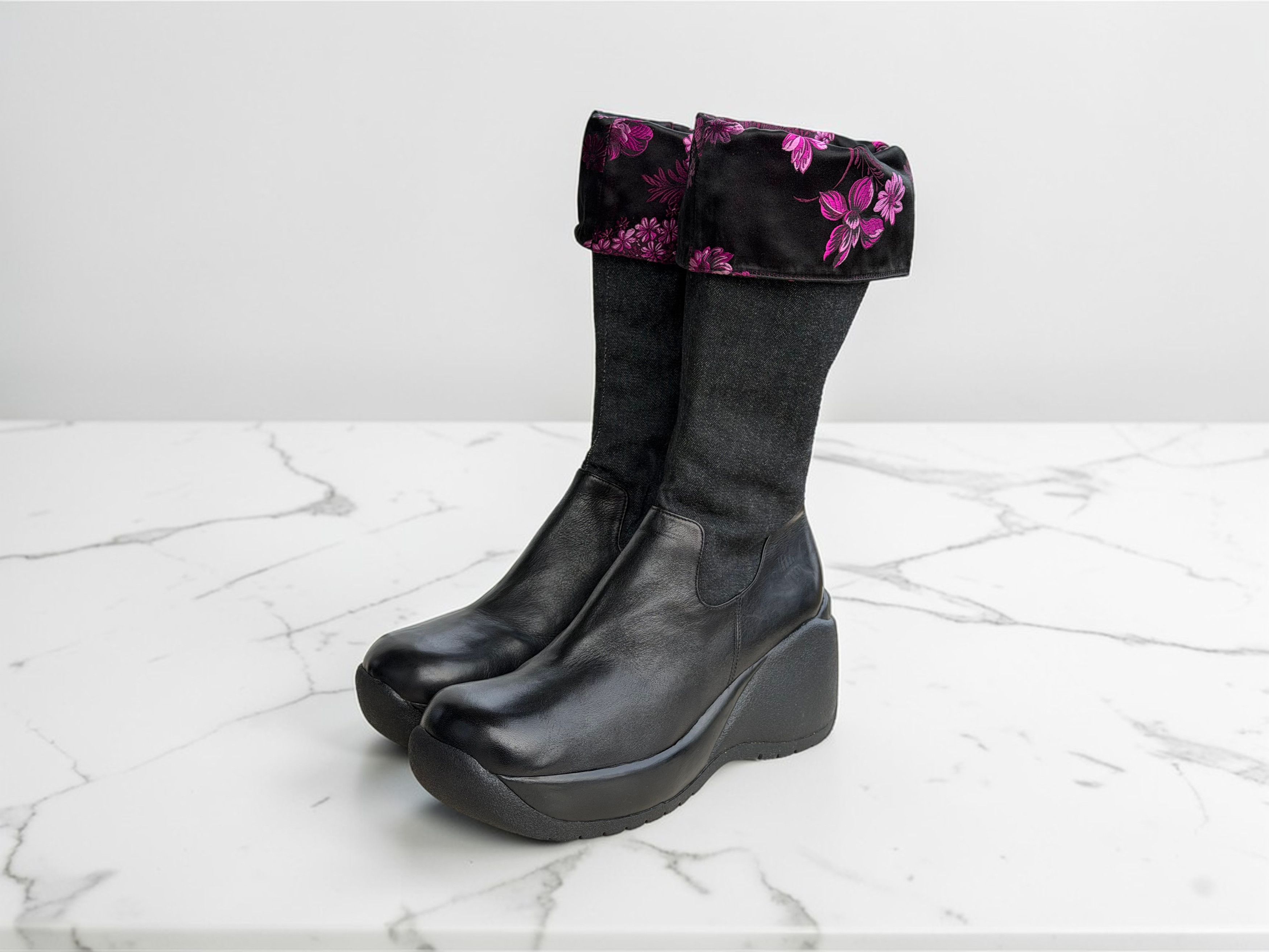 Other Leather Fishbone Boots Original Y2K! chunky boots US 8,5/9 Size US 8.5 / IT 38.5 - 11 Thumbnail
