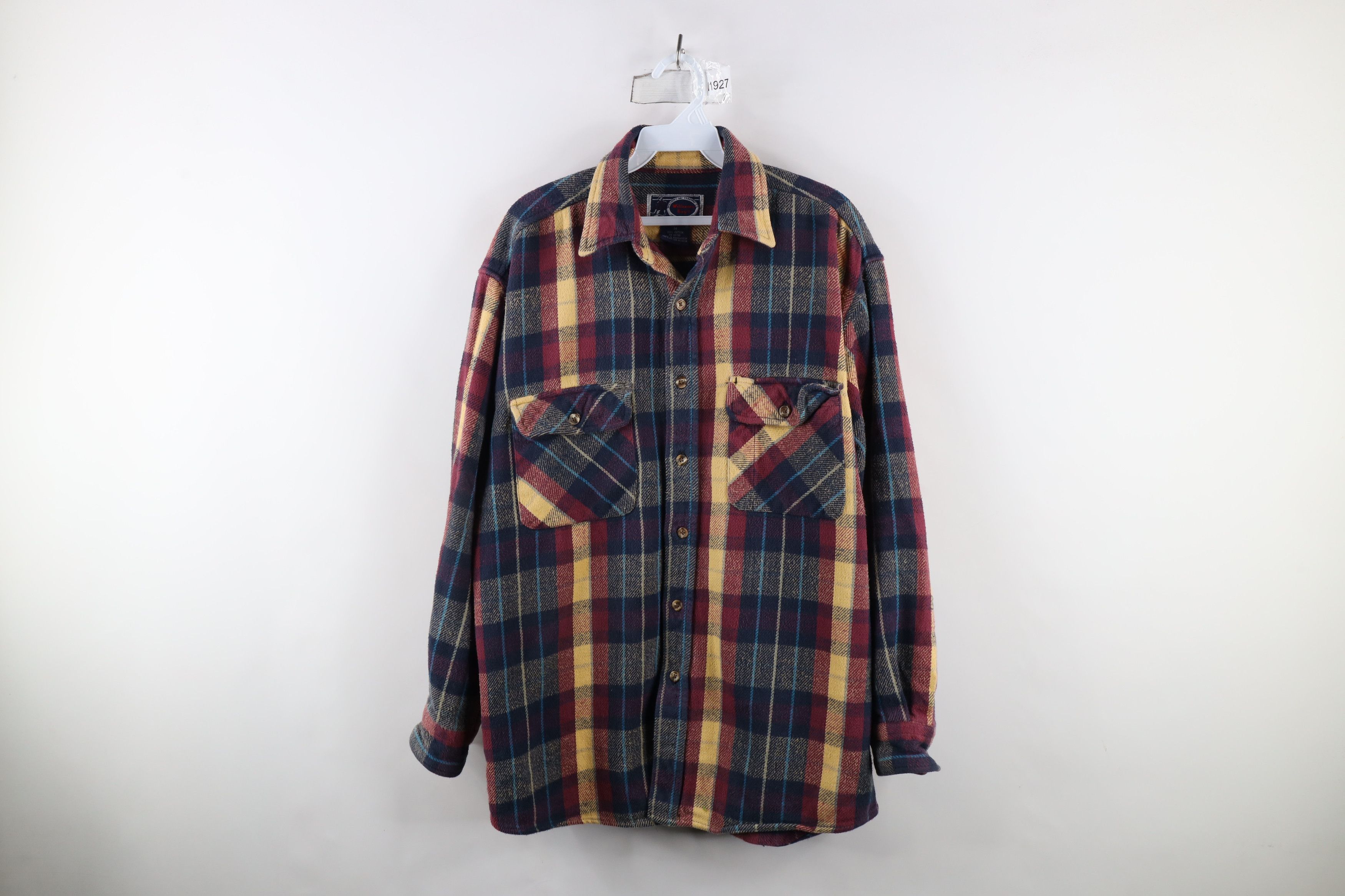 Vintage Vintage 90s Streetwear Heavyweight Button Shirt Plaid Size US M / EU 48-50 / 2 - 1 Thumbnail