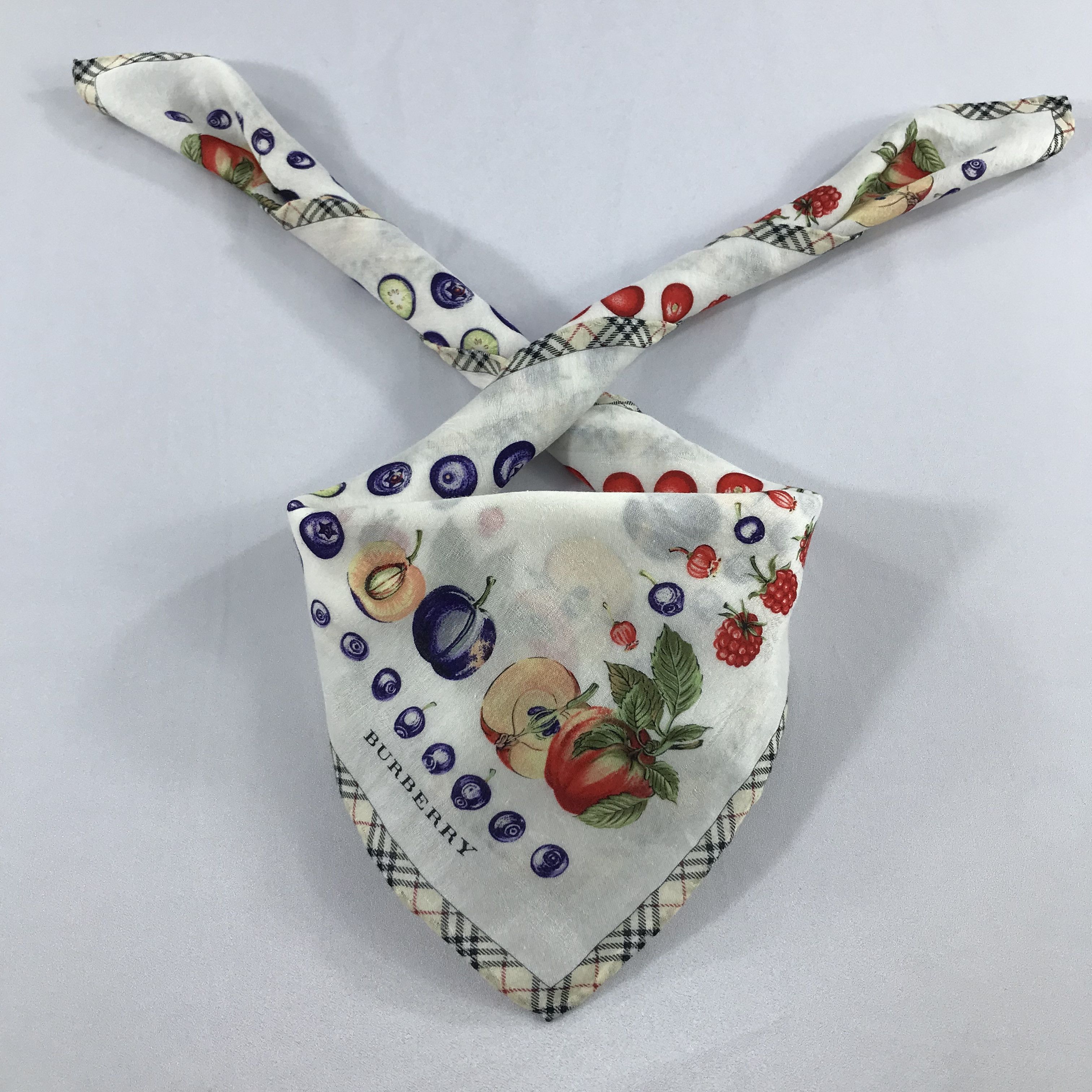Burberry × Vintage Burberry Bandana / Handkerchief / Neckerchief - S2191 Size ONE SIZE - 3 Thumbnail