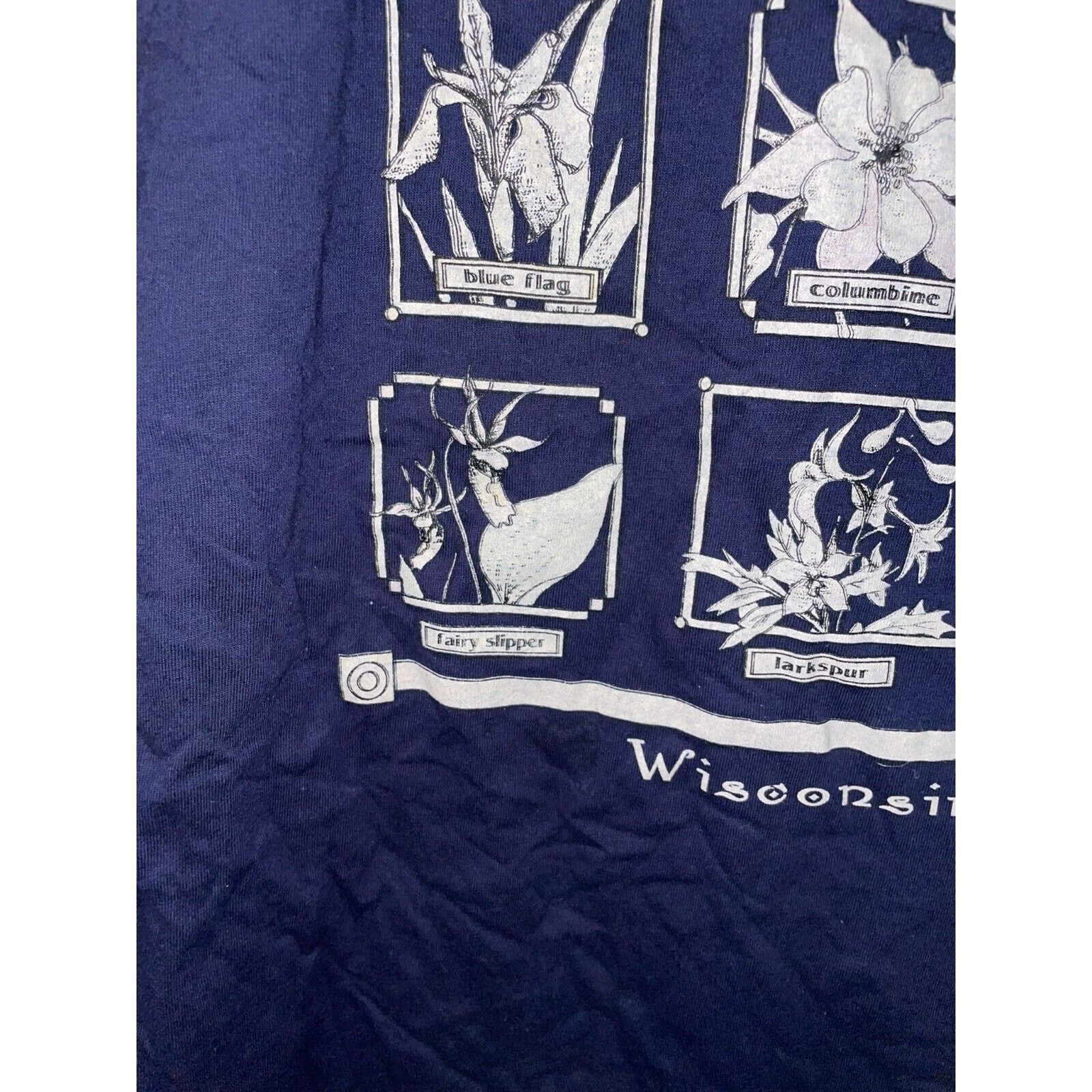 Jerzees Vintage Wisconsin Flower Shirt Wildflowers Tee VTG 90s 2X Size US XXL / EU 58 / 5 - 4 Thumbnail