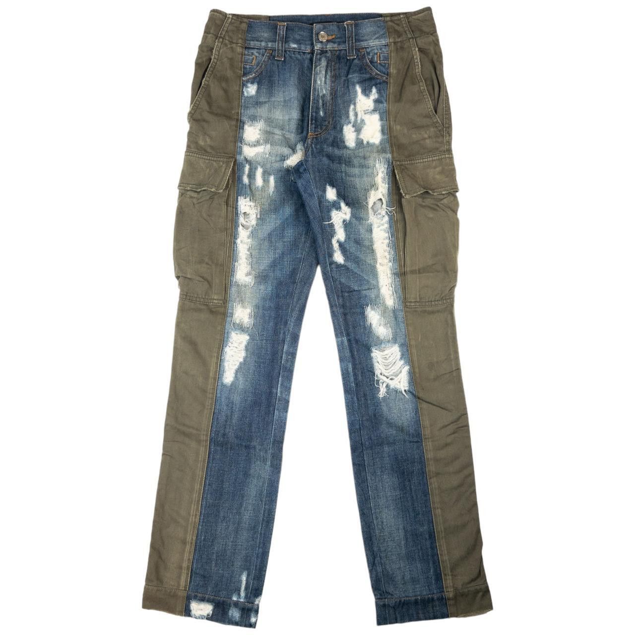 Dolce & Gabbana Vintage Dolce & Gabbana Denim Cargo Split Trousers Size W31 Size US 31 - 2 Thumbnail