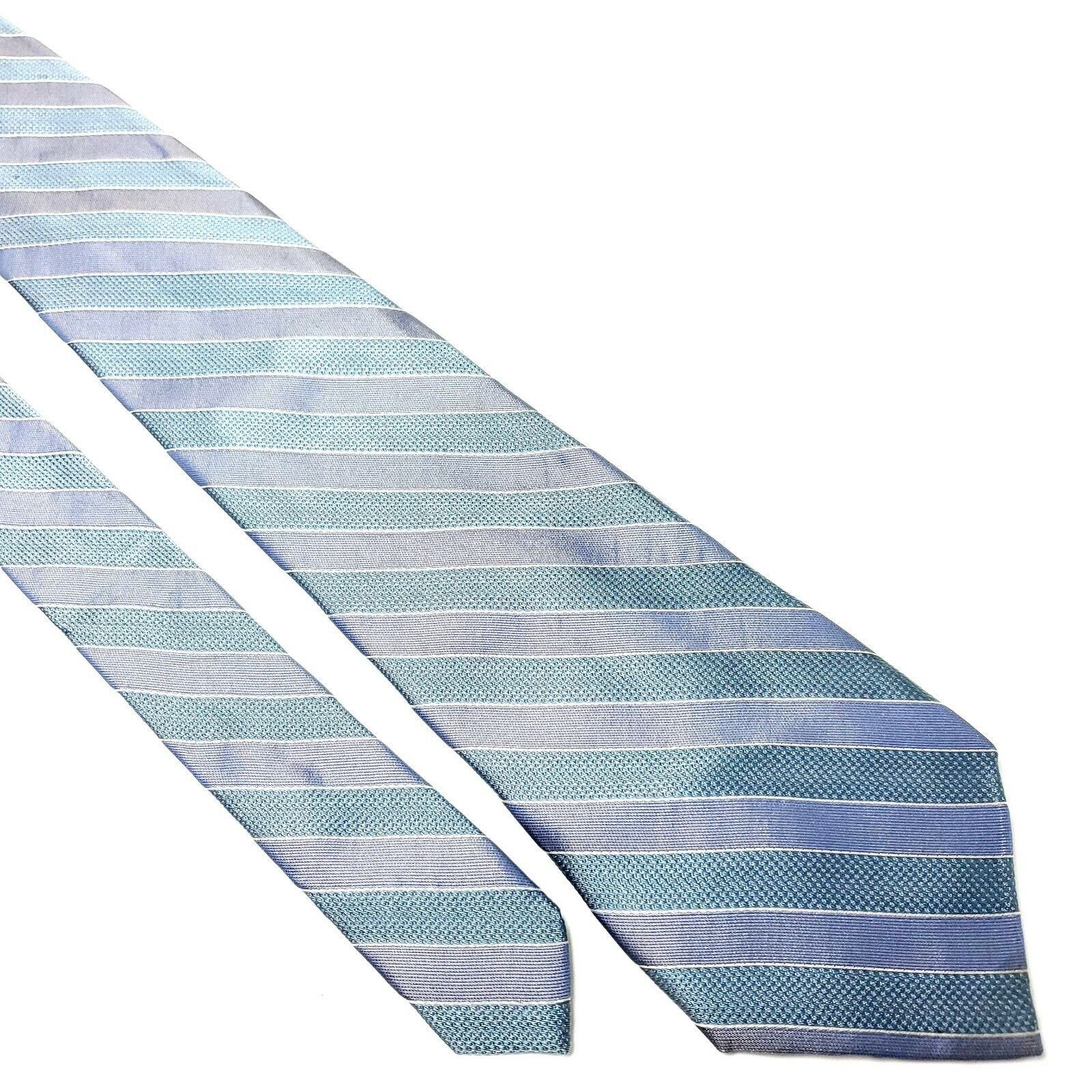 Calvin Klein Calvin Klein Silk Tie Woven Striped Blue Purple Size ONE SIZE - 1 Thumbnail