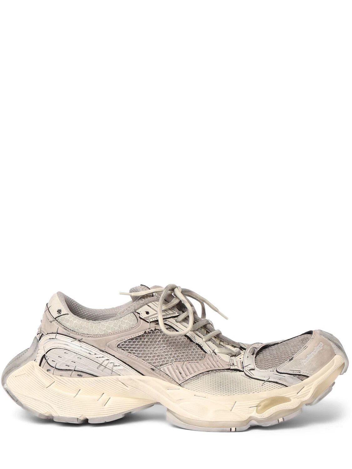 BALENCIAGA Stapler Men's Beige/Grey Low Top Sneakers New