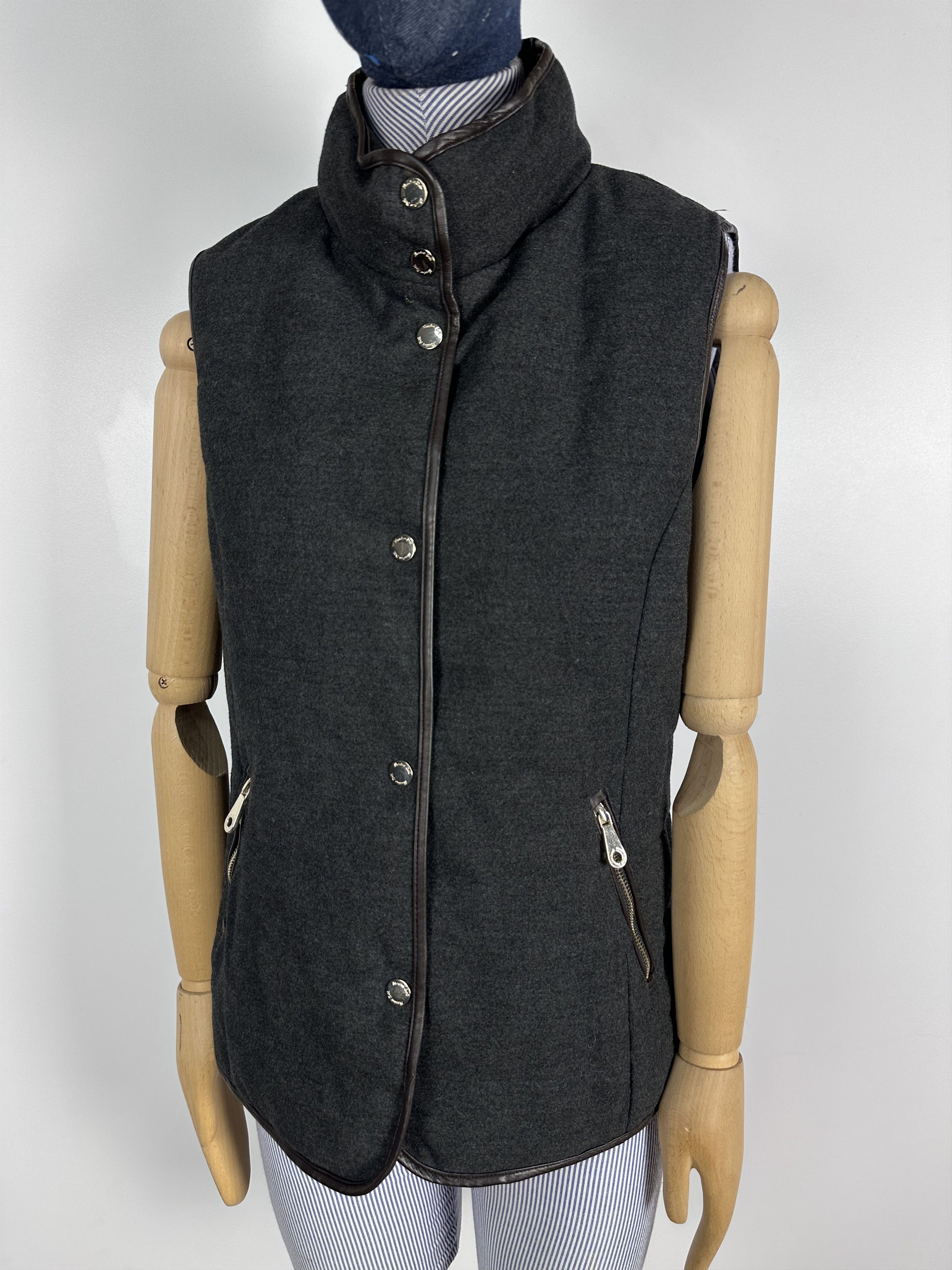 Massimo Dutti Massimo Dutti Womens Wool Vest Coat Gray Size L Size L / US 10 / IT 46 - 1 Thumbnail