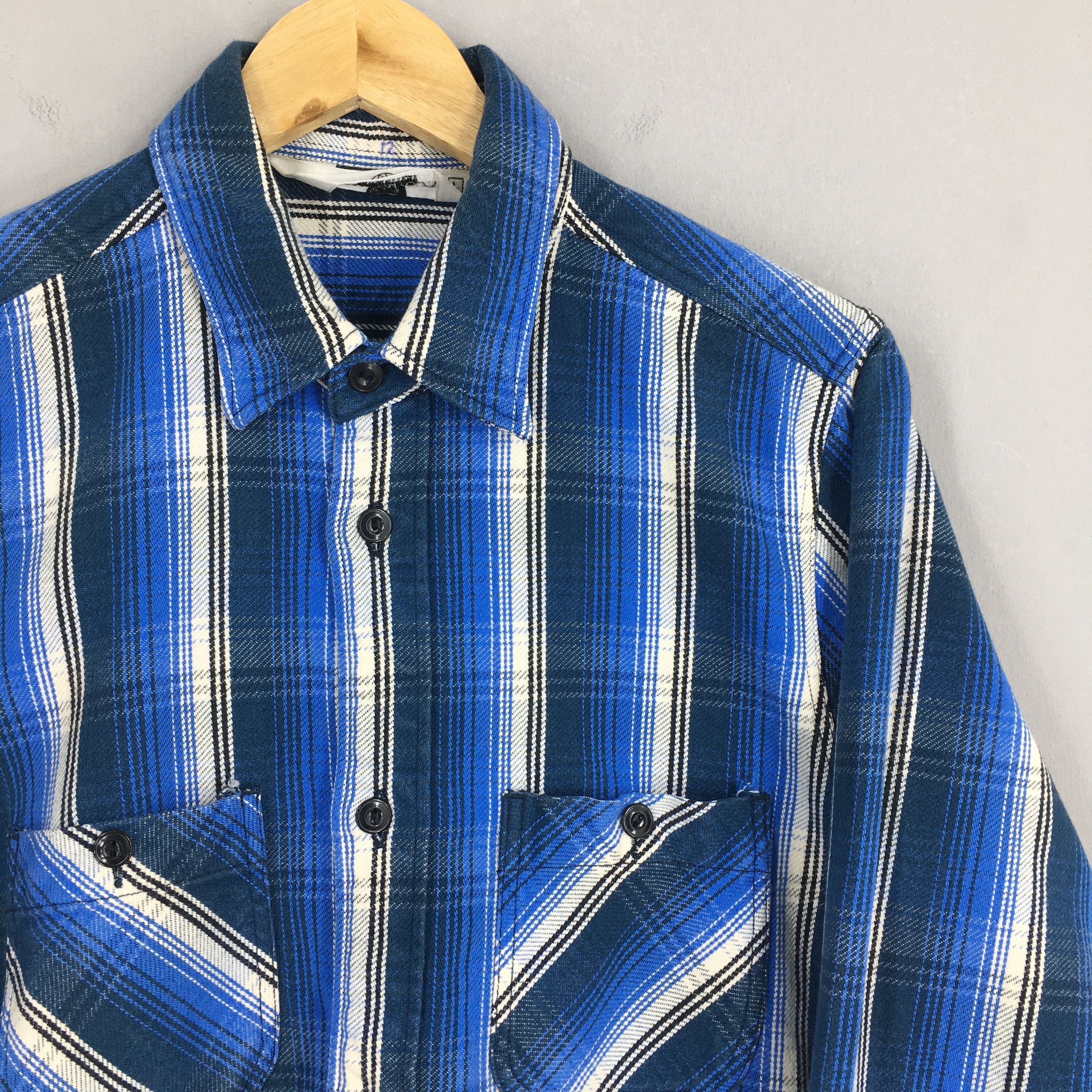 BEAUTY&YOUTH × Japanese Brand × United Arrows United Arrows Japan Plaid Shadow Check Blue Flannel L Size US L / EU 52-54 / 3 - 2 Thumbnail