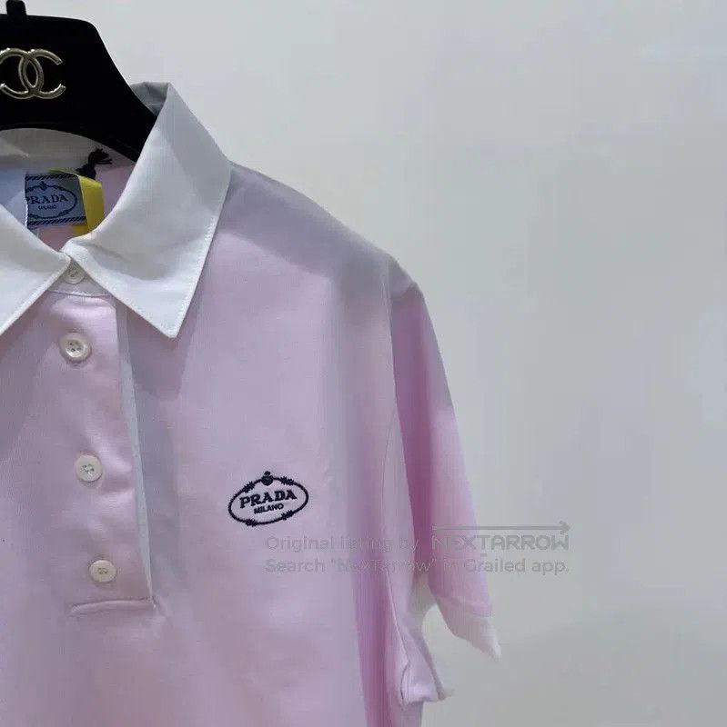 Prada Prada Pink Cotton T-Shirt for Women. Size M / US 6-8 / IT 42-44 - 3 Thumbnail