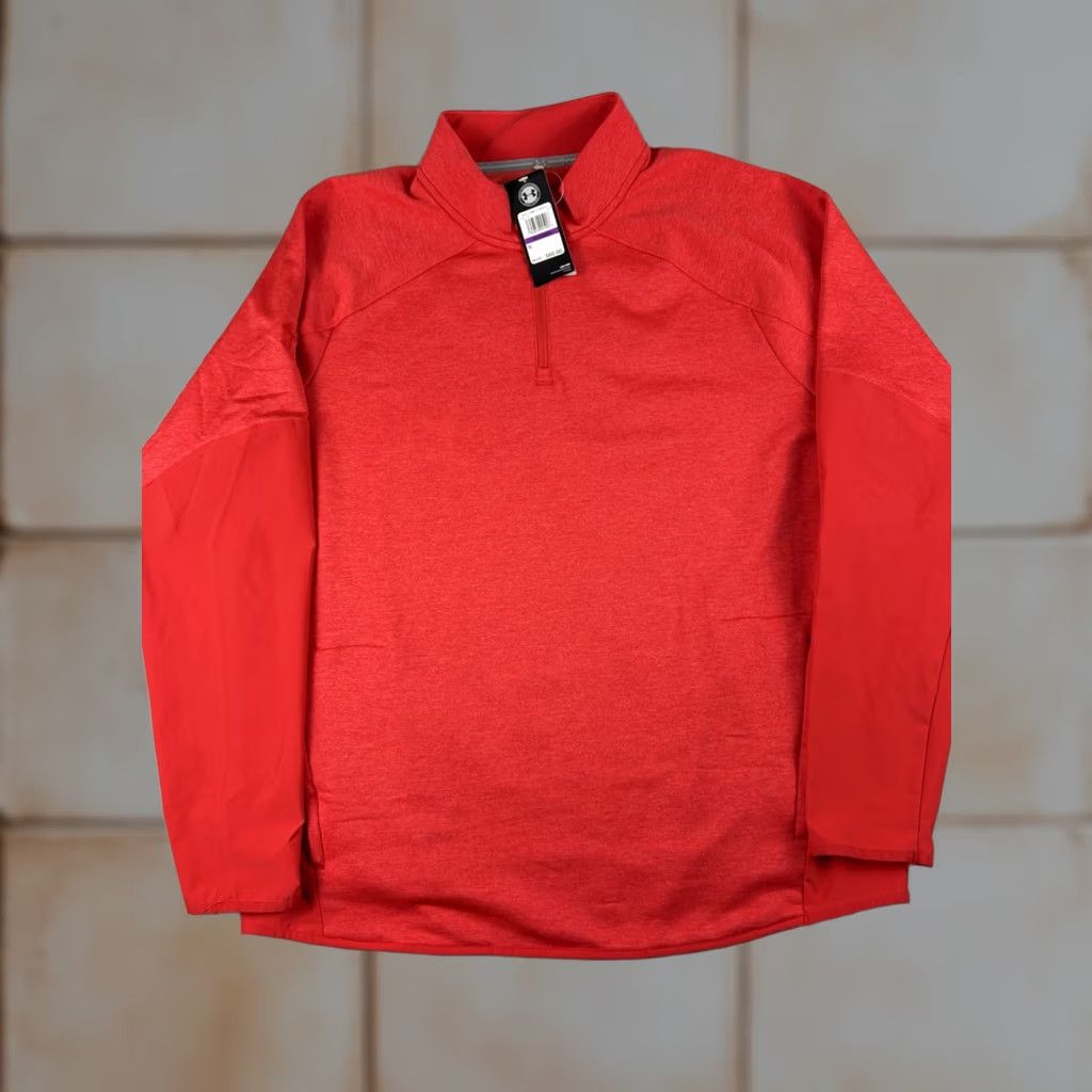 Under Armour Under Armour Pullover Mock Neck Zip Red 2XL Men’s Golf Long Sleeve Casual Performance Size US XXL / EU 58 / 5 - 1 Thumbnail