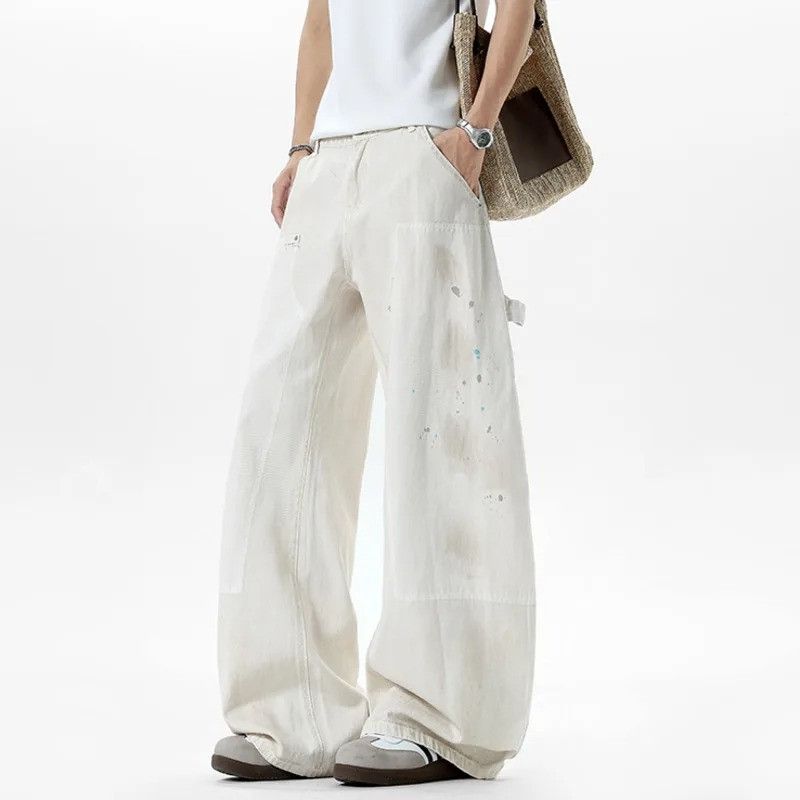 Jean Splash-Ink Patchwork Wide Leg Street Jeans Size US 32 / EU 48 - 3 Thumbnail