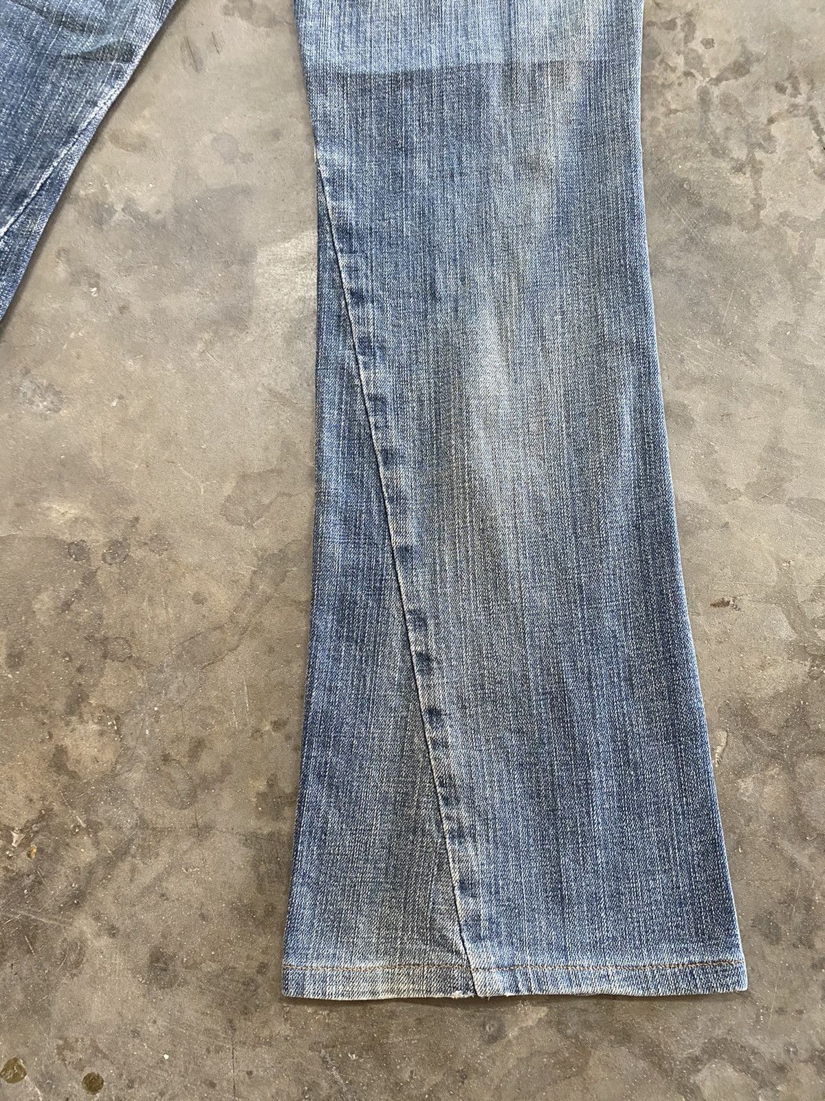 Hysteric Glamour × Japanese Brand Flare Jeans Rush Hour Wash Blue Distressed Size US 31 - 5 Thumbnail