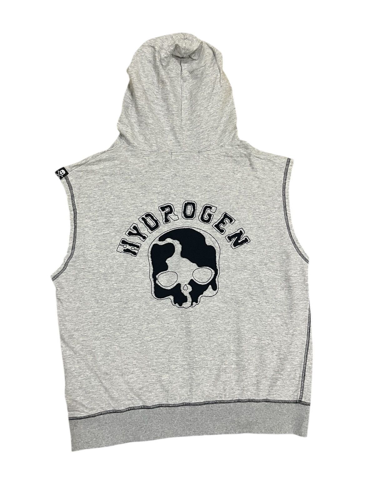 HYDROGEN HYDROGEN SLEEVELESS ZIP UP HOODIE SKULL LOGO H2J Size US L / EU 52-54 / 3 - 4 Thumbnail