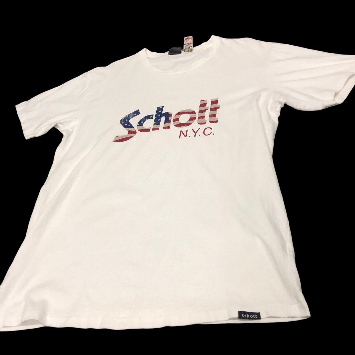 Schott × Vintage Vtg Schott NYC Spell Out Logo Tshirt Size US XXL / EU 58 / 5 - 4 Thumbnail