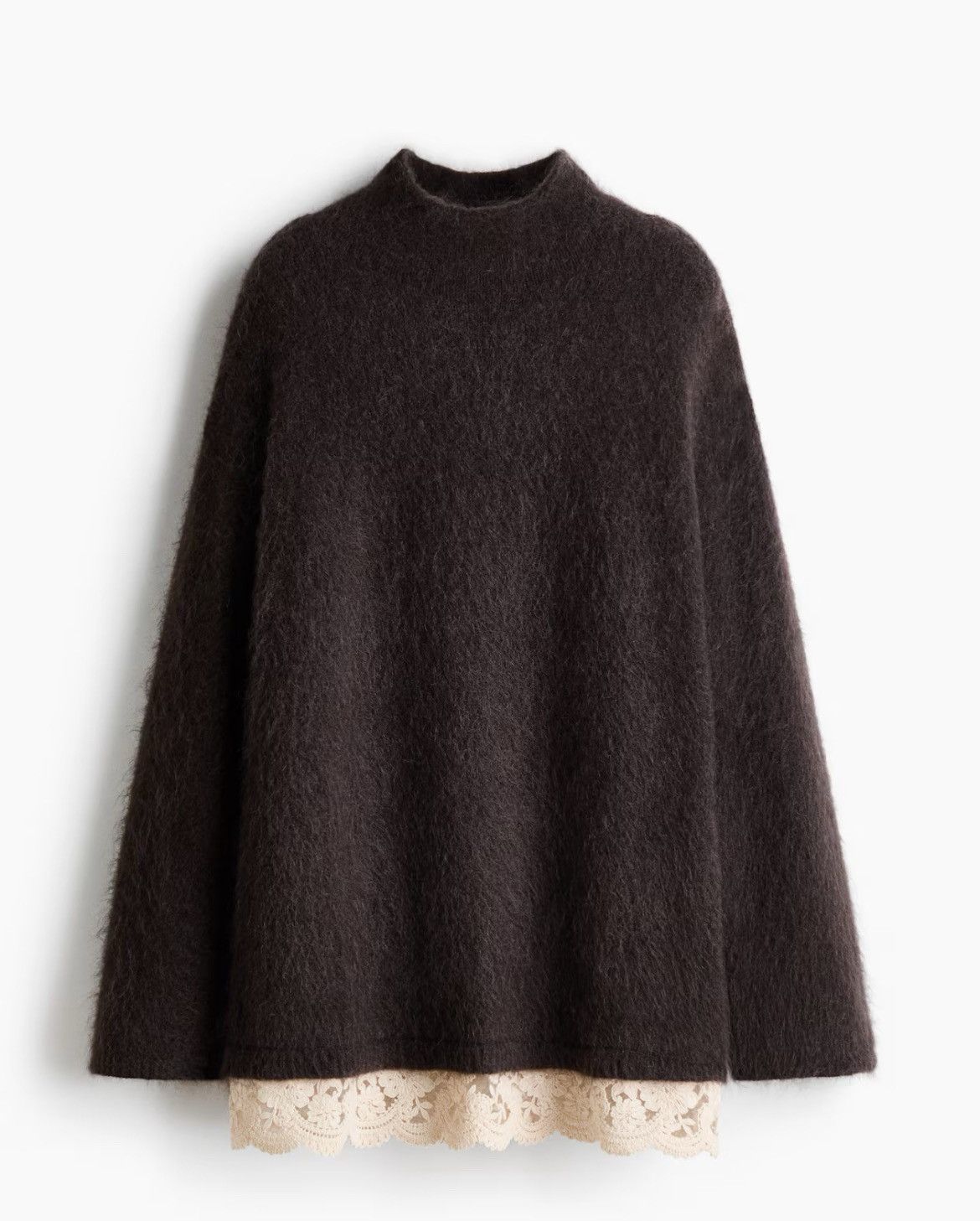 H&M H&M Premium Selection Lace Trimmed Mohair Blend Sweater Size S / US 4 / IT 40 - 3 Thumbnail