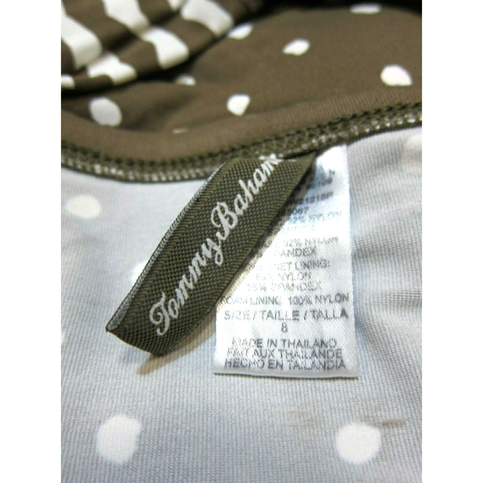 Tommy Bahama VINTAGE Tommy Bahama One Piece Swimsuit Halter Brown White Polka Dot Padded, 8 Women Size ONE SIZE - 3 Thumbnail