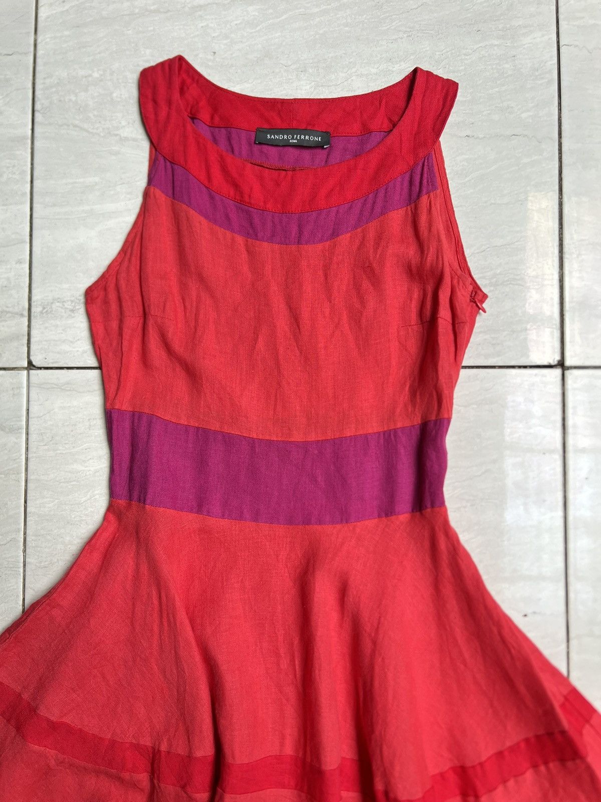 Sandro Sandro Ferrone Red Midi Dress Size XS / US 0-2 / IT 36-38 - 8 Thumbnail