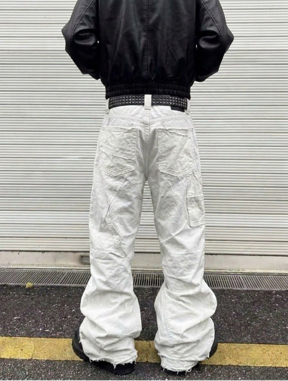 Japanese Brand flare bootcut painted black jeans Size 30" / US 8 / IT 44 - 2 Thumbnail