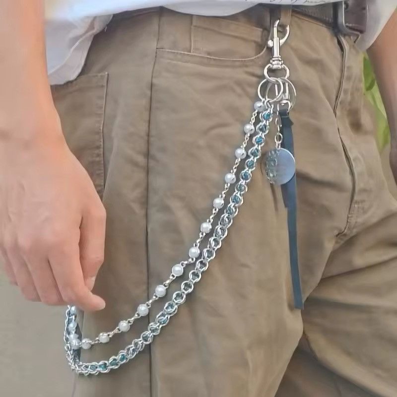 Japanese Brand × Jewelry 2 layer Natural Echo Blue Pearl WalletChain 🩵 Size ONE SIZE - 4 Thumbnail