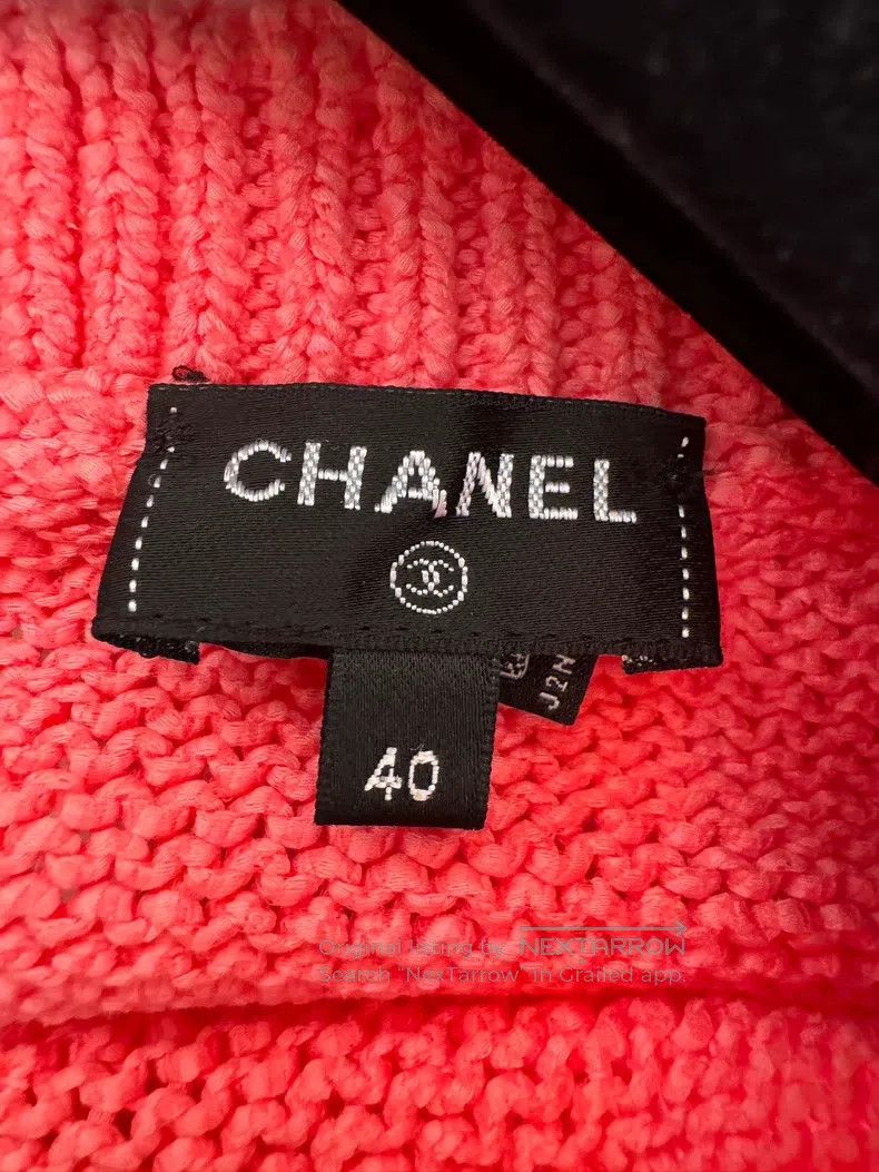 Chanel Chanel Coral pink knitted fabric short sleeves Size S / US 4 / IT 40 - 7 Thumbnail