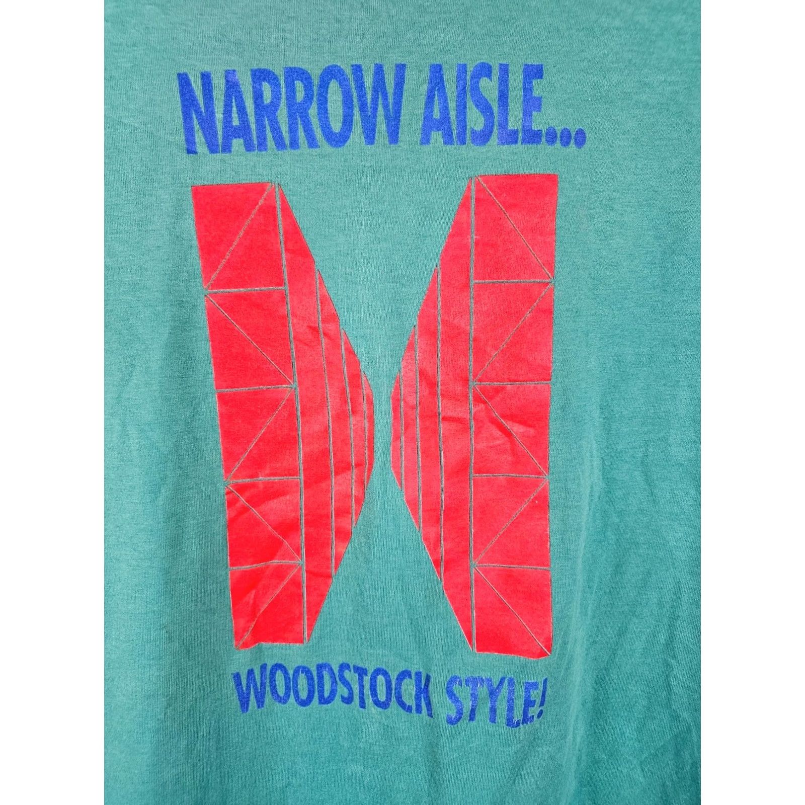 Fruit Of The Loom VINTAGE NARROW AISLE WOODSTOCK STYLE SINGLE STITCH T-SHIRT SZ LARGE Shirt Men XS? Size US L / EU 52-54 / 3 - 2 Thumbnail