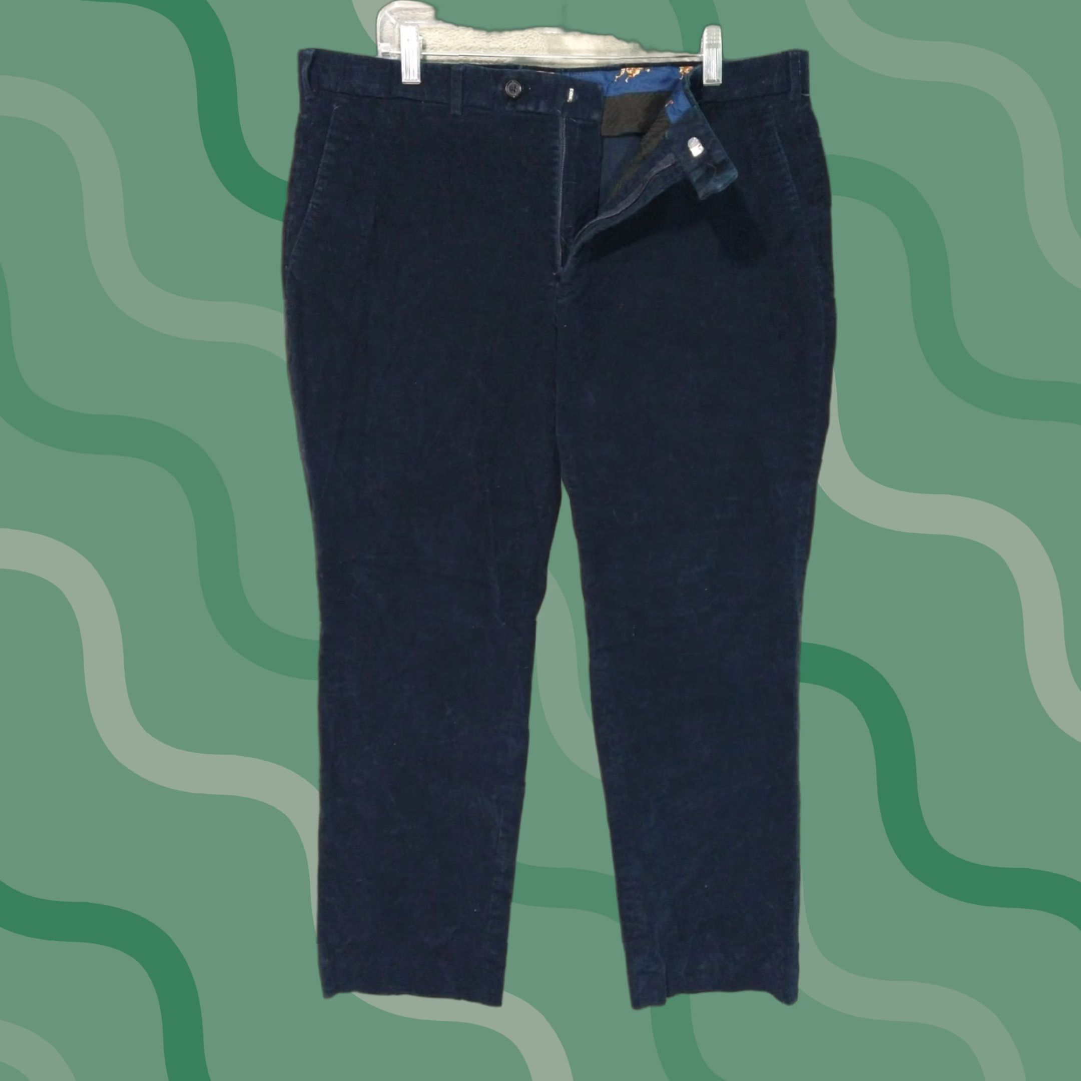Ralph Lauren Ralph Lauren Pants Mens 38x29 Corduroy Flat Front Straight Leg Casual Chino Blue Regular Size 38 Mens Size US 38 / EU 54 - 1 Thumbnail