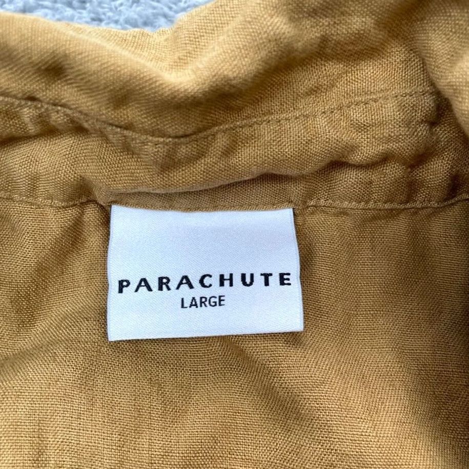 Vintage Parachute Shirt Womens Large Yellow Oversized Linen Long Sleeve Lightweight Size L / US 10 / IT 46 - 3 Thumbnail