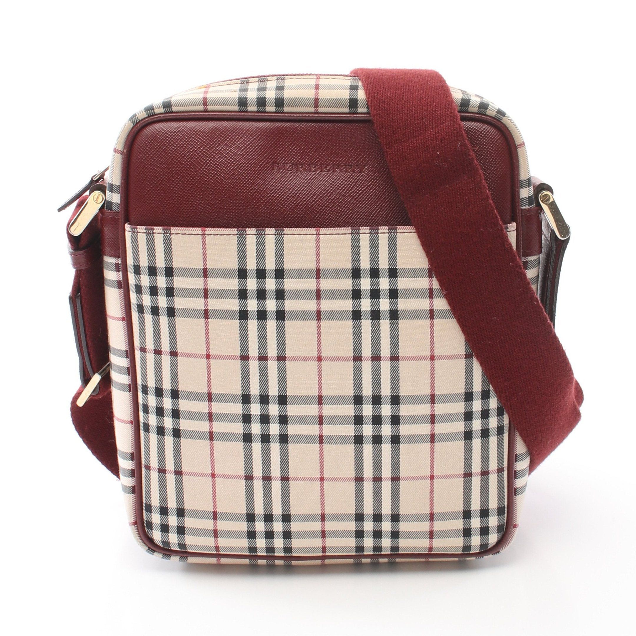 Burberry Burberry Nova Check Shoulder Bag Canvas Leather Beige Multicolor Size ONE SIZE - 1 Thumbnail