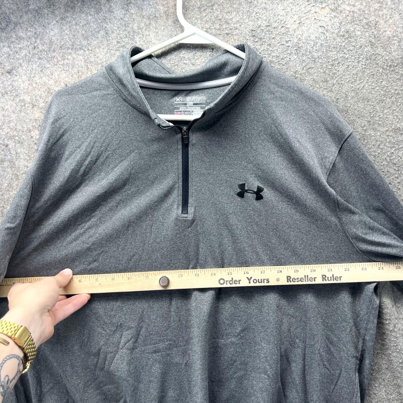 Under Armour Under Armour Shirt Mens 2XL Gray Athletic Loose Fit Pullover HeatGear 1/4 Zip Size US XXL / EU 58 / 5 - 4 Thumbnail