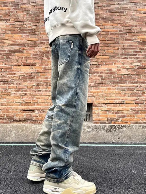 VIBE Vintage washed ripple design rare jeans Size US 34 / EU 50 - 5 Thumbnail