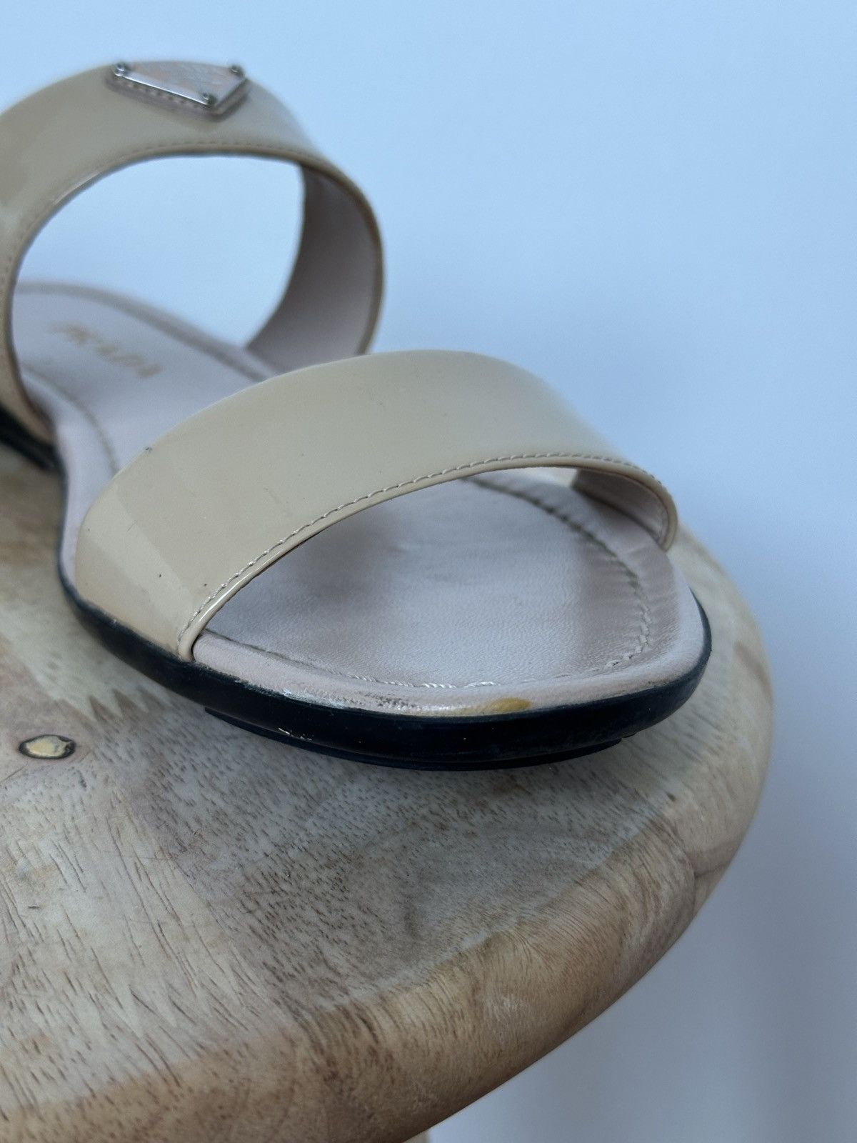Designer × Prada Prada patent leather sandals metal logo Size US 9 / IT 39 - 11 Thumbnail