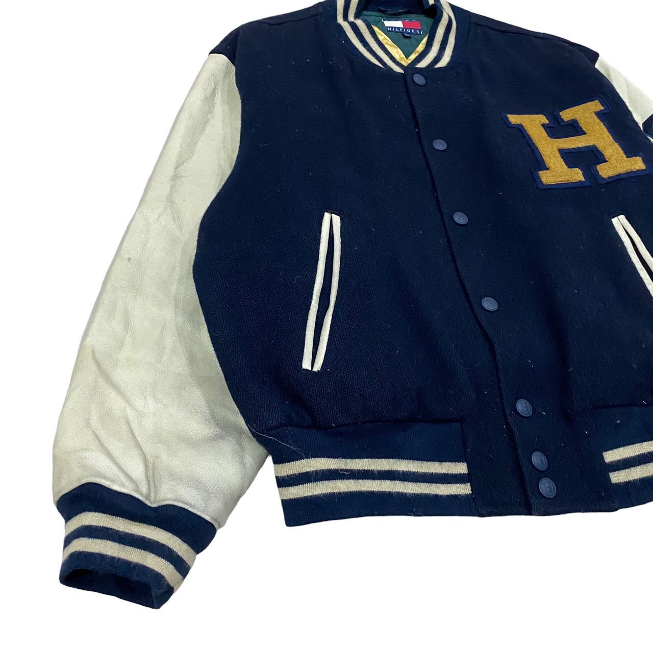 Tommy Hilfiger Vintage Tommy Hilfiger Wool Leather Varsity Jacket Size US L / EU 52-54 / 3 - 7 Thumbnail