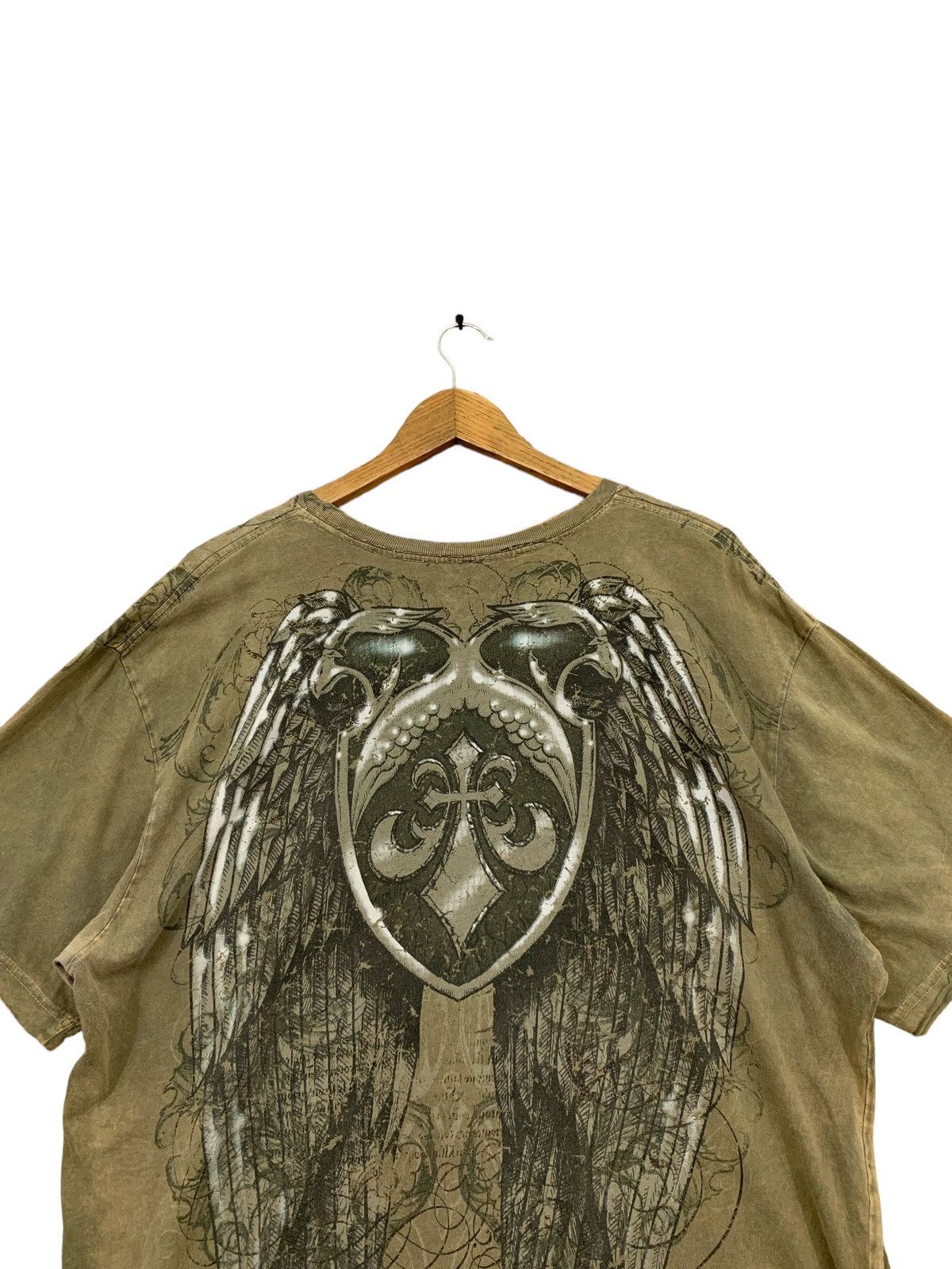 14th Addiction Affliction Distressed Thrash Gothic Punk Angel Wing USA Tee Size US XXL / EU 58 / 5 - 21 Thumbnail