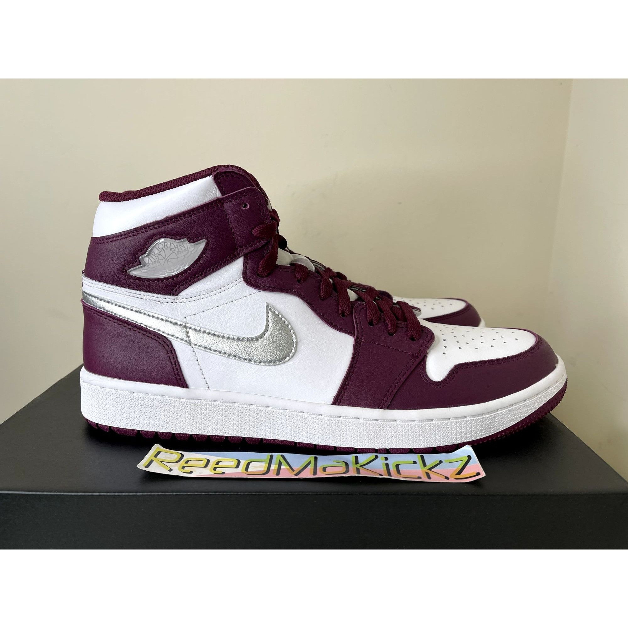 Jordan Brand Jordan 1 High Golf White Bordeaux Mens 15us Size US 15 / EU 48 - 4 Thumbnail