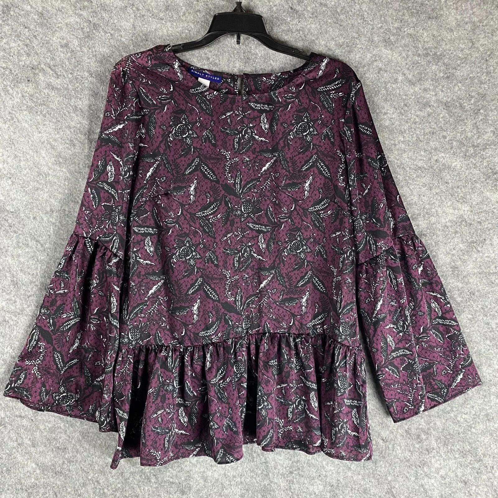 Other Simply Styled Blouse Medium Women's Long Sleeve Floral M Size M / US 6-8 / IT 42-44 - 1 Thumbnail
