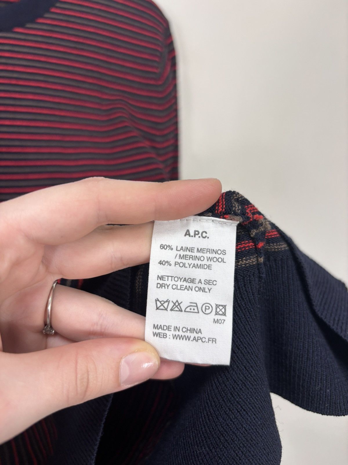 A.P.C. A.P.C. Men’s Multicolor Striped Wool Nylon Knit Sweater Size US L / EU 52-54 / 3 - 7 Thumbnail