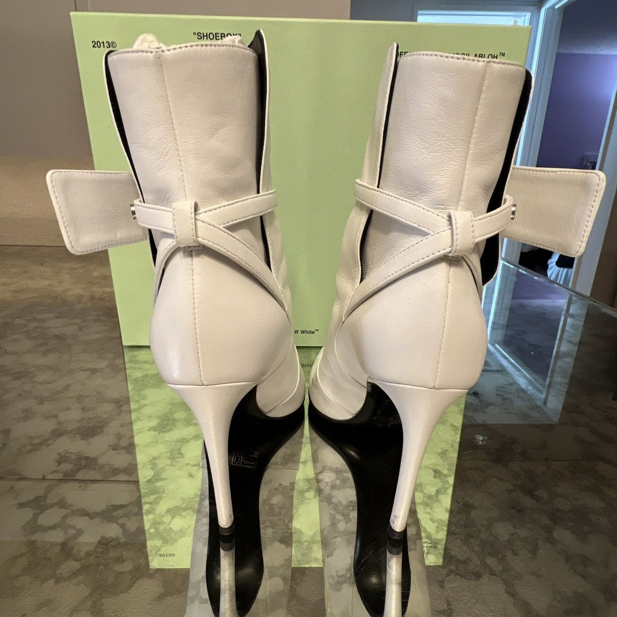 Off-White × Virgil Abloh Off-White Virgil Abloh Leather Zip Tie Pointed Toe Bootie 36 Size US 5.5 / IT 35.5 - 11 Thumbnail