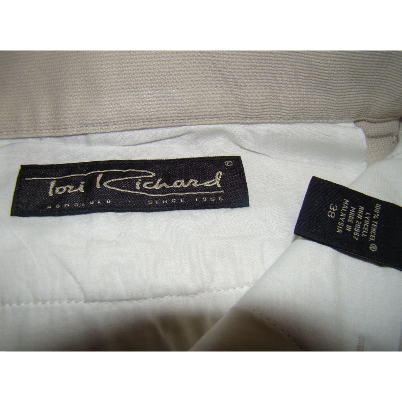 Tori Richard Tori Richard Mens Size 38 Tan Classic Pleated Ribbed Tencel Chino Shorts Size US 38 / EU 54 - 4 Thumbnail