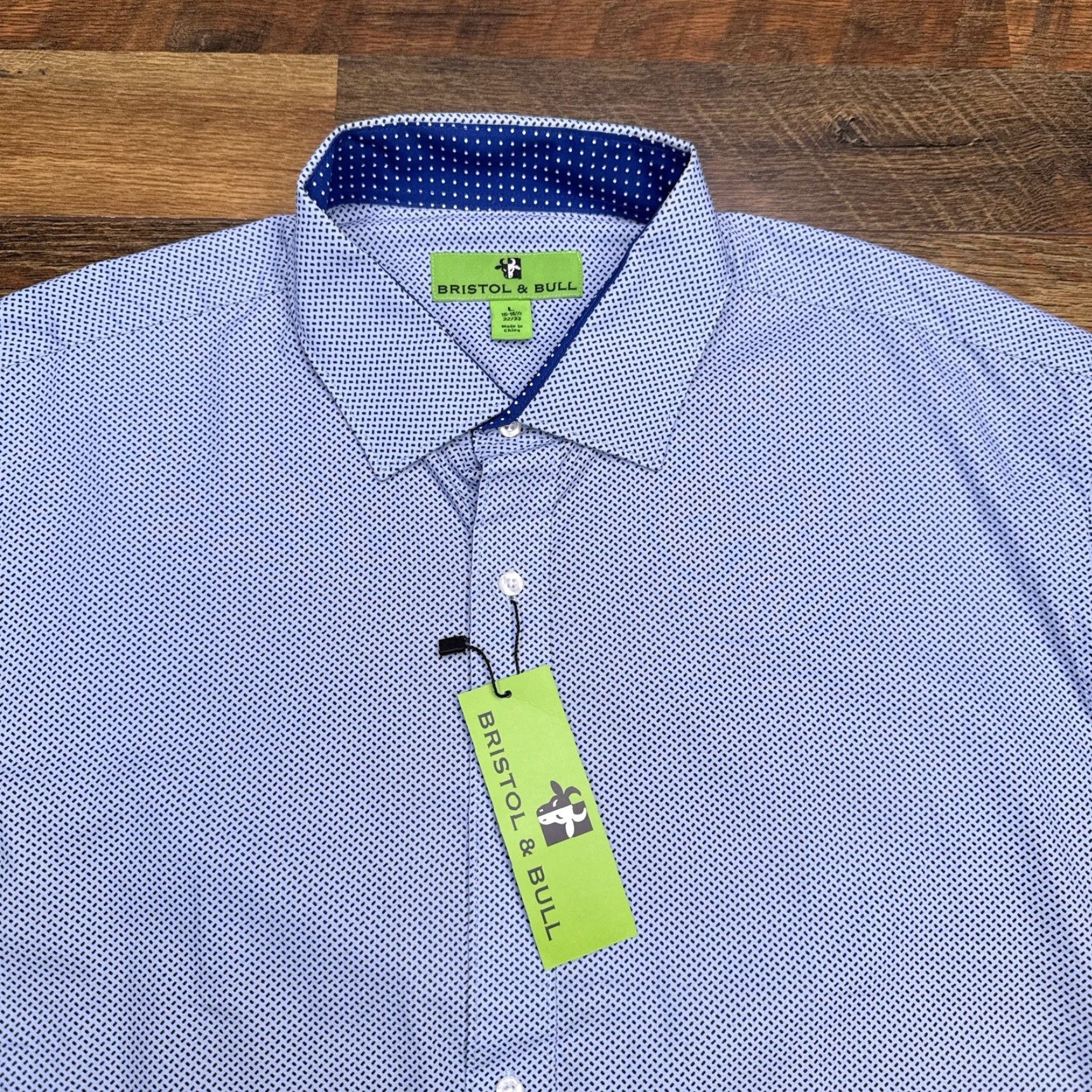 Vintage Bristol & Bull Shirt Mens Large 16.16.5 Blue Button Up New Size US L / EU 52-54 / 3 - 4 Thumbnail