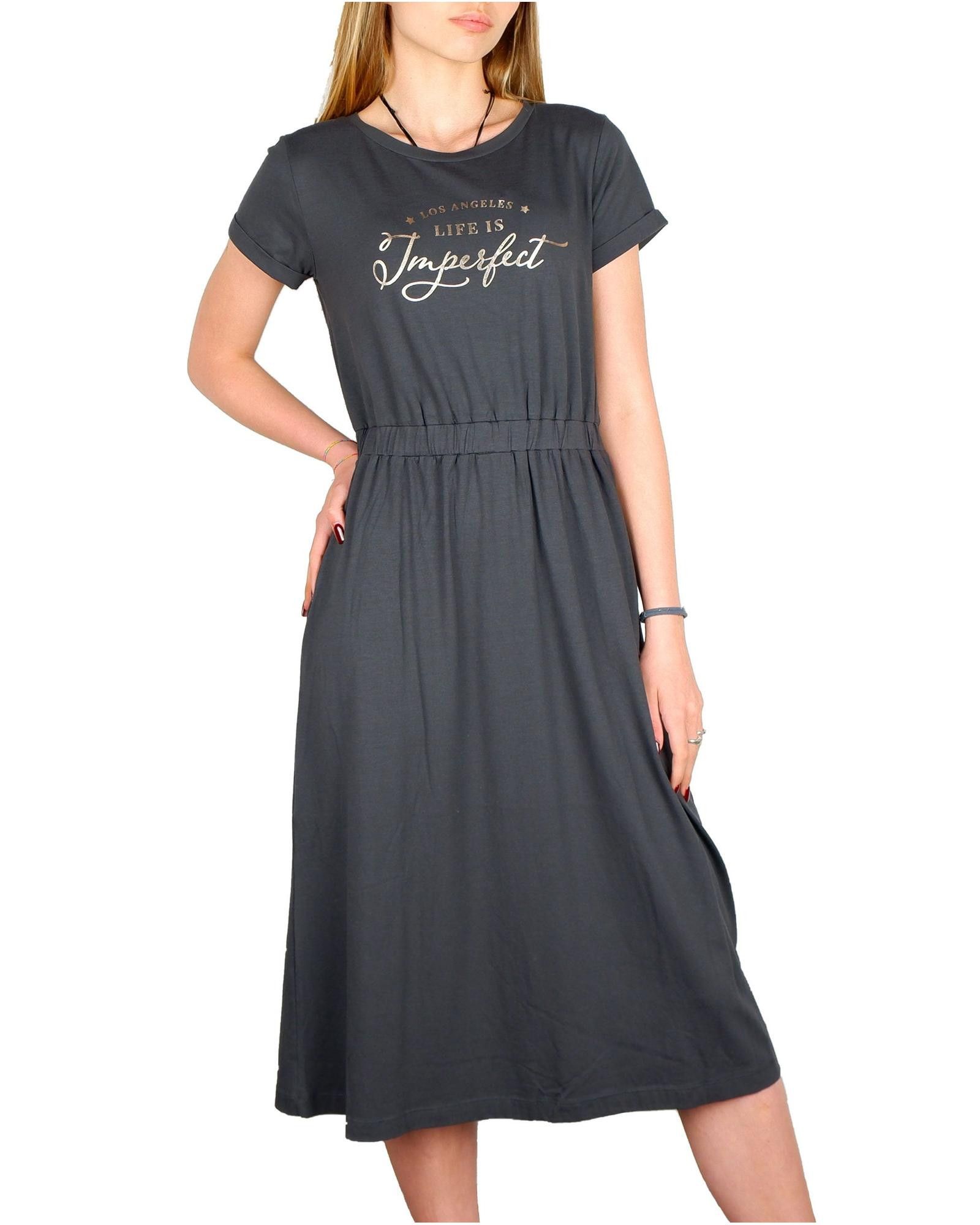 image of Imperfects Cotton Dress With Front Print in Black, Women's (Size XS)