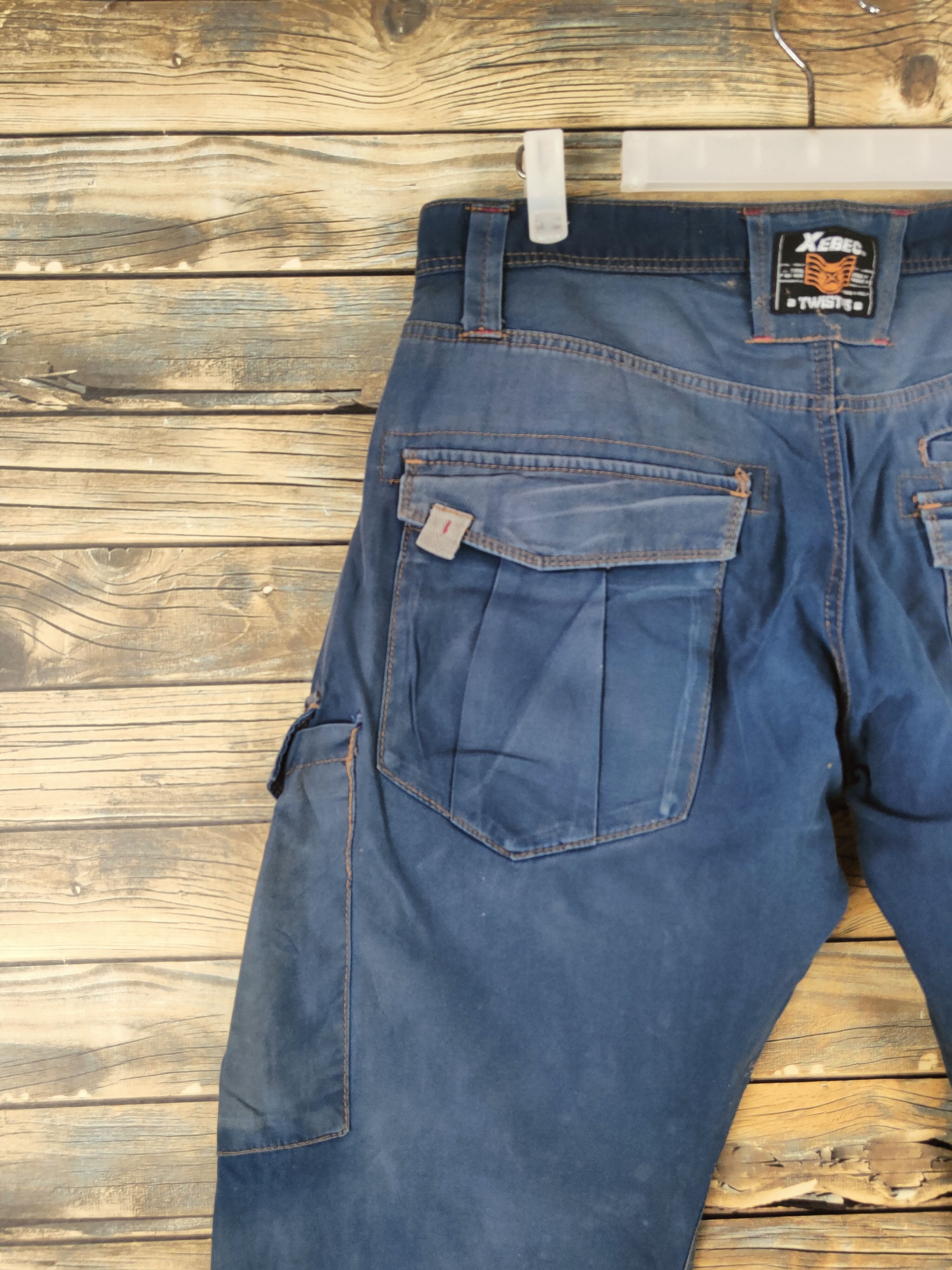 Japanese Brand DL Xebec Twist45 Blue Faded Multipocket Cargo Pants# 46-092 Size US 32 / EU 48 - 8 Thumbnail