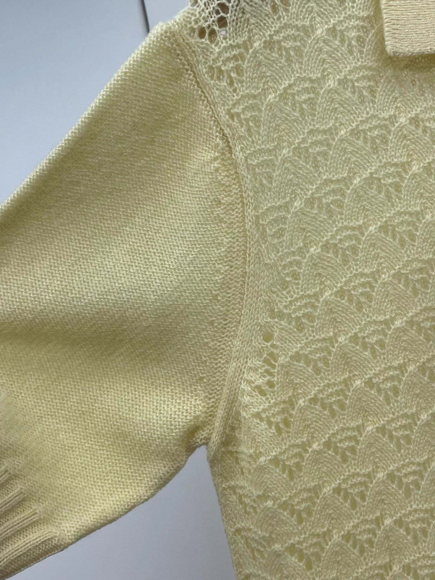 Miu Miu MIU MIU Yellow Knit SS T-shirt 40 (98 New) Size S / US 4 / IT 40 - 7 Thumbnail