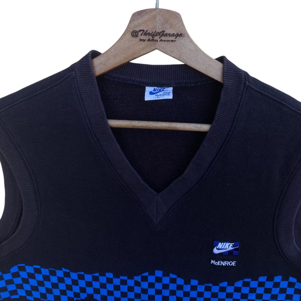 Nike 🔥Iconic Vtg 80s Nike John McEnroe Checkerboard Vest Size US L / EU 52-54 / 3 - 4 Thumbnail