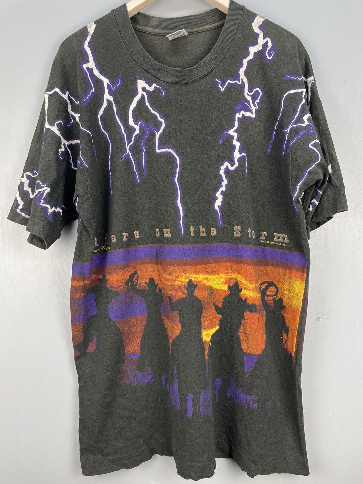 Lightning Bolt Vintage 90s Riders on the Storm AOP lightning t shirt Size US L / EU 52-54 / 3 - 3 Thumbnail