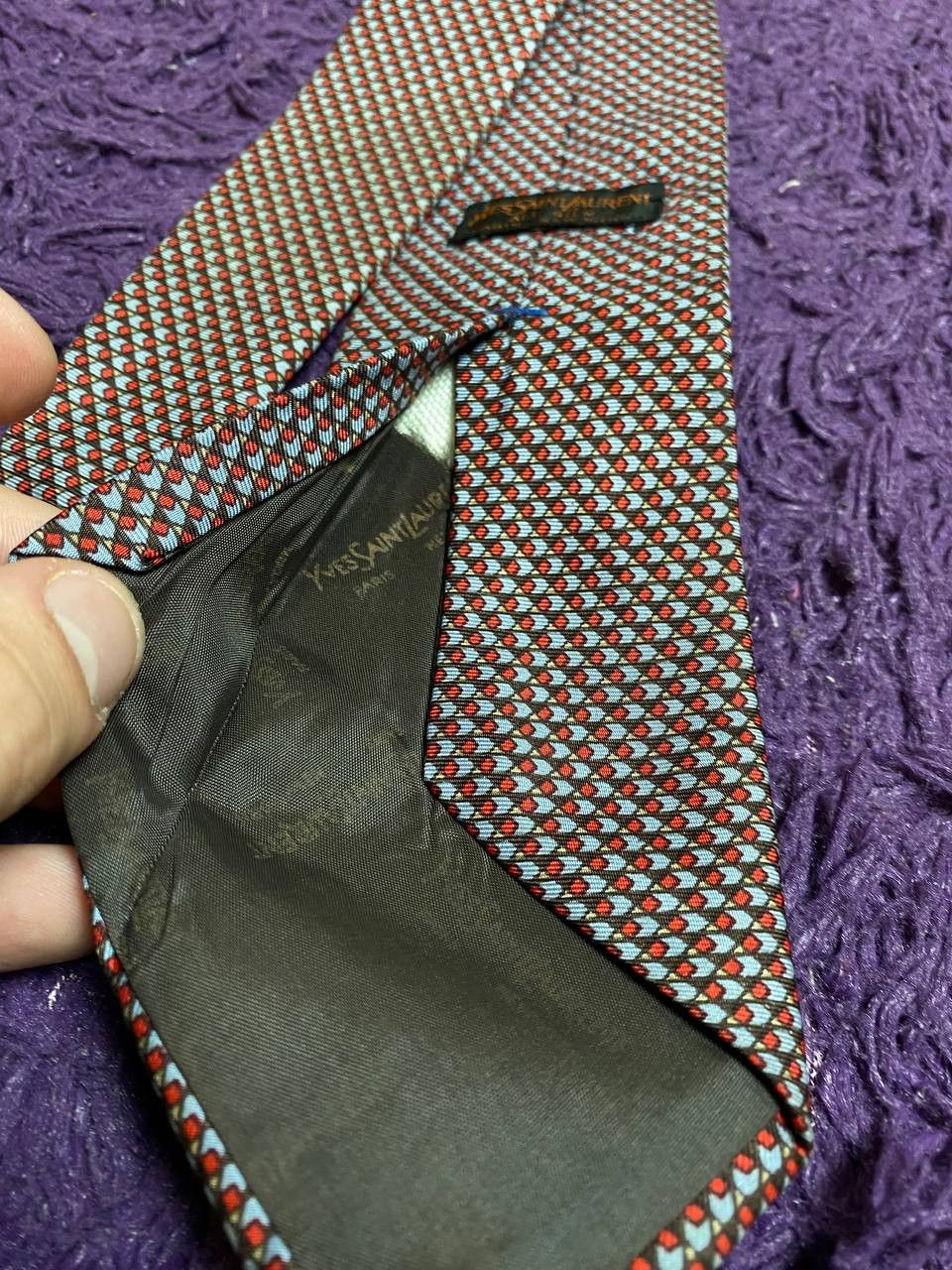 Yves Saint Laurent Vintage luxury Tie print Y2K Yves Saint Laurent all silk Size ONE SIZE - 7 Thumbnail