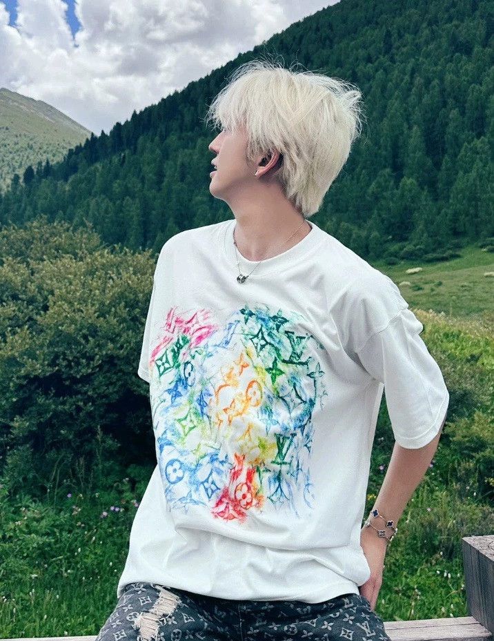 Louis Vuitton Louis Vuitton White presbyopic full print crayon graffiti Size US XL / EU 56 / 4 - 4 Thumbnail