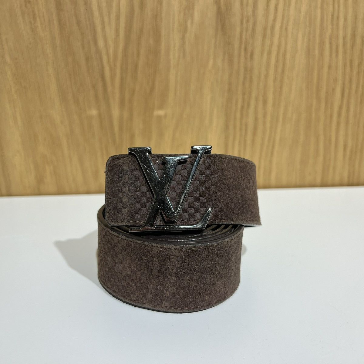 Louis Vuitton 🔹LOUIS Vuitton Metal Logo Leather Belt M6876 Size 40 - 1 Thumbnail