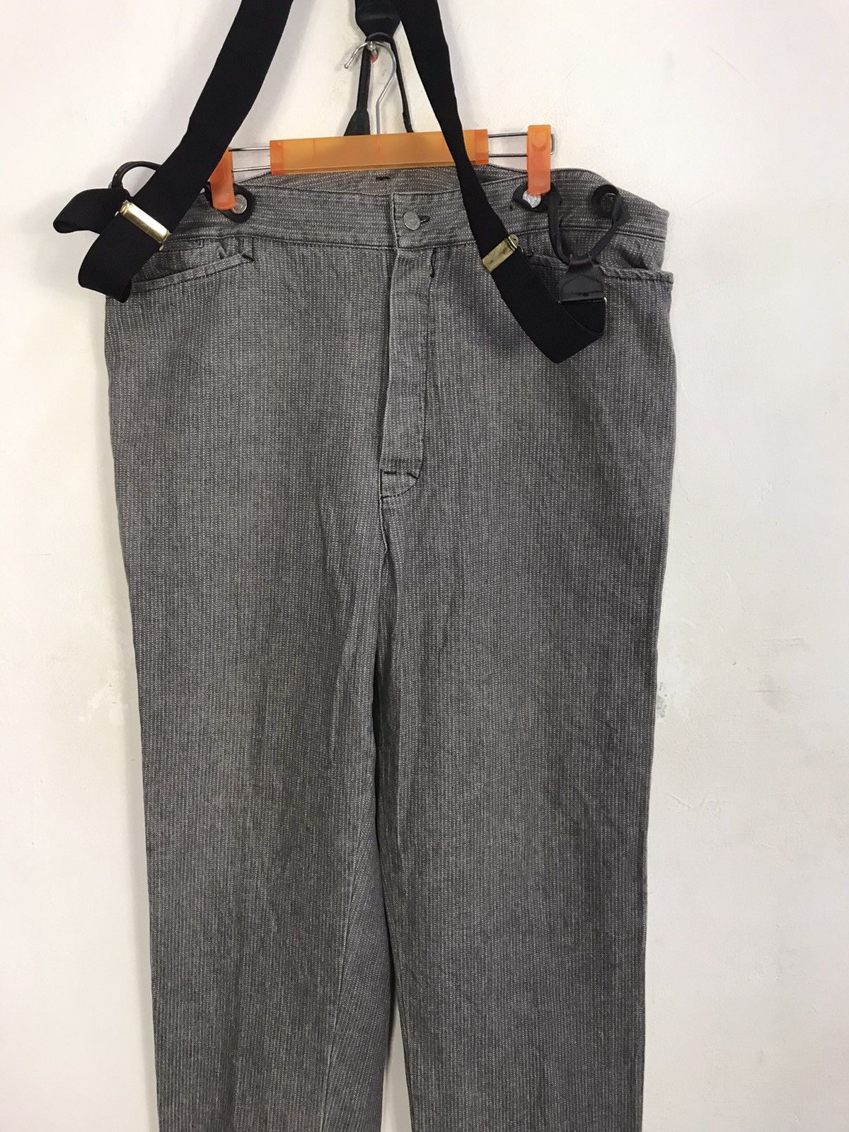 Vintage Striped Denim Indigo Pant Jumper Stretchable Waist Hickory Size US 38 / EU 54 - 3 Thumbnail