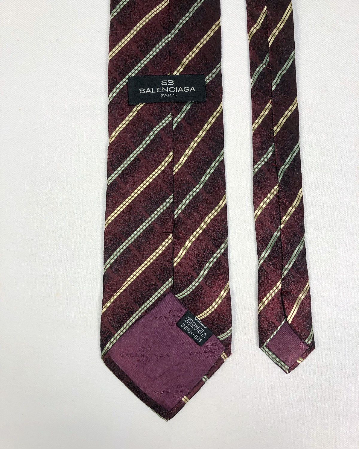 Balenciaga Rare Vintage Balenciaga Stripes Silk Tie Size ONE SIZE - 4 Thumbnail