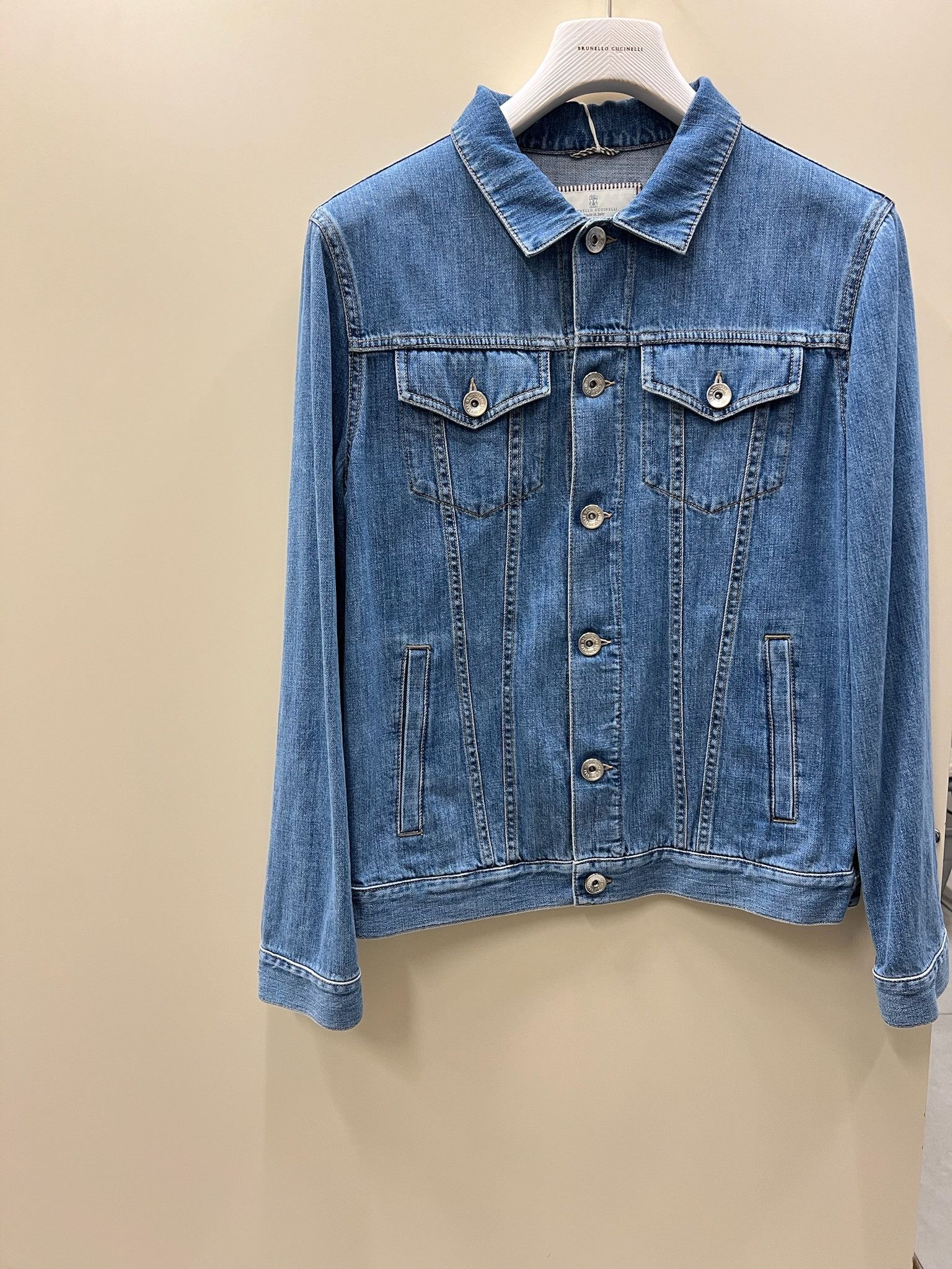 Brunello Cucinelli o1w1db10125 Denim Jacket in Blue Size US M / EU 48-50 / 2 - 1 Thumbnail