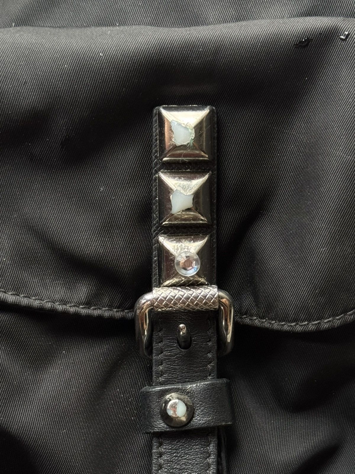 Prada Prada Black Nylon Studded Vela Backpack Size ONE SIZE - 10 Thumbnail