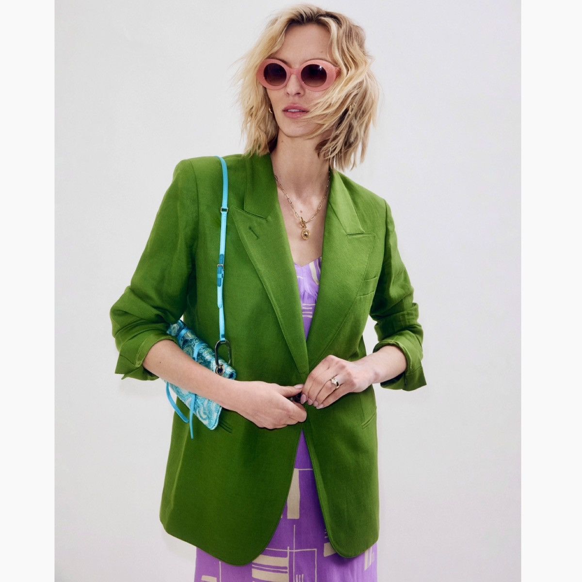 image of NWT Smythe 90's Linen Blend Blazer Size M in Moss, Women's