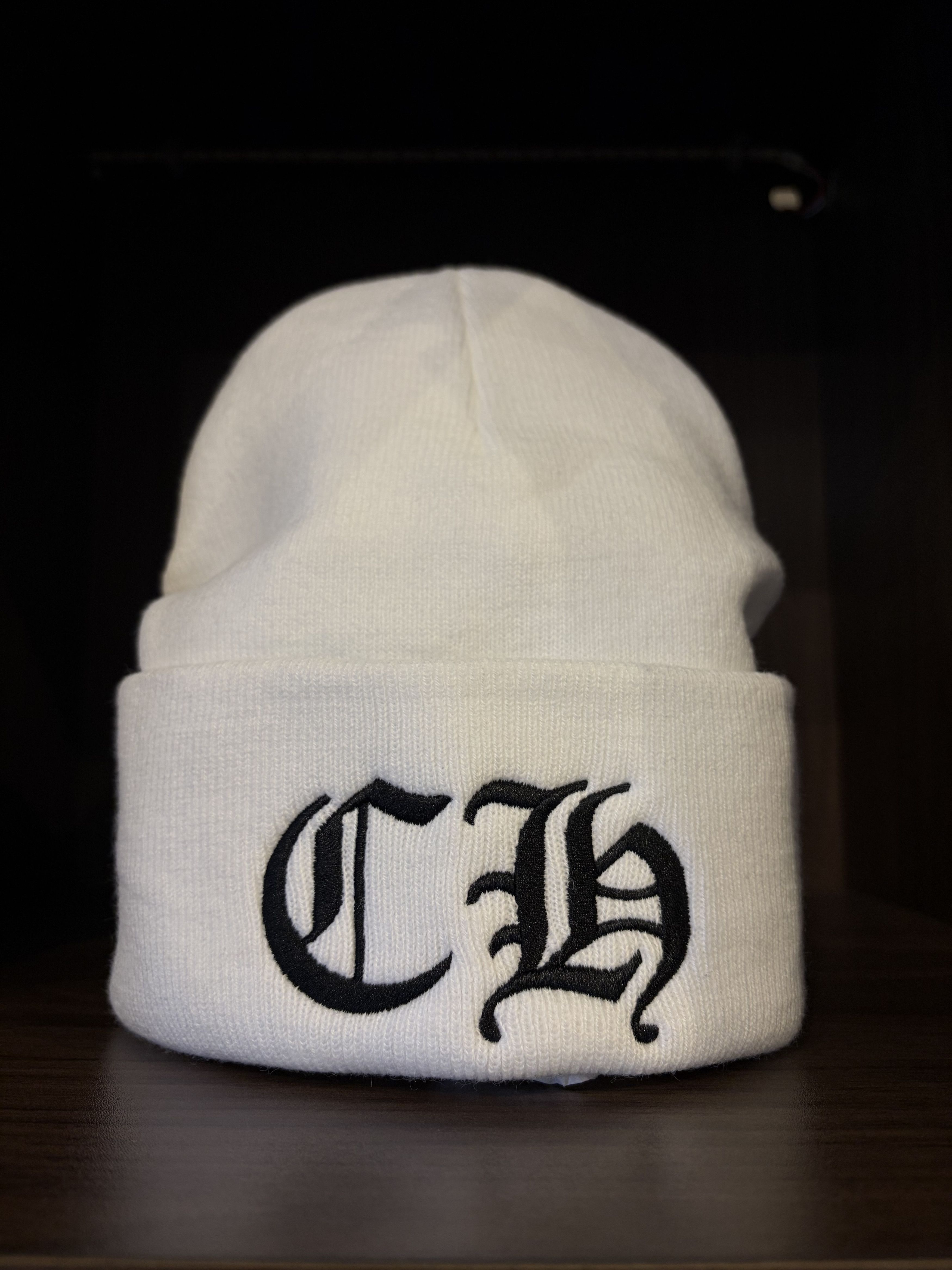 Chrome Hearts Cream white horseshoe beanie | Grailed